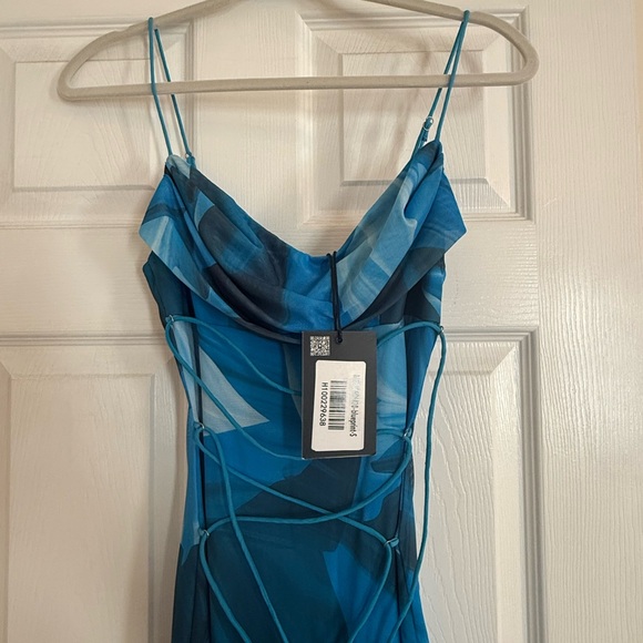 Hello Molly SWEET SPOT MESH MAXI DRESS BLUE - Picture 4 of 5